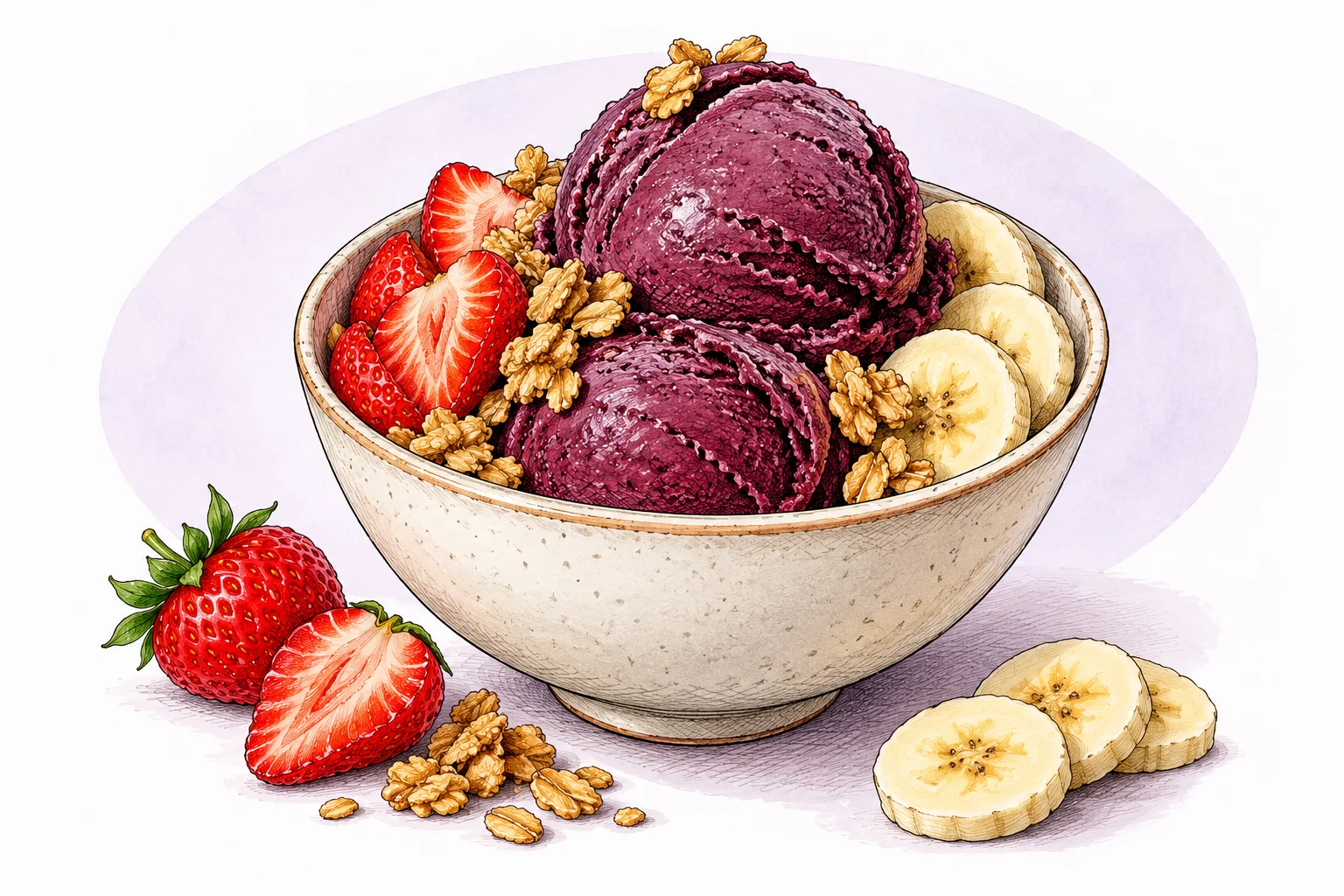Illustration zum Rezept „Brasilianisches Açaí-Eis“