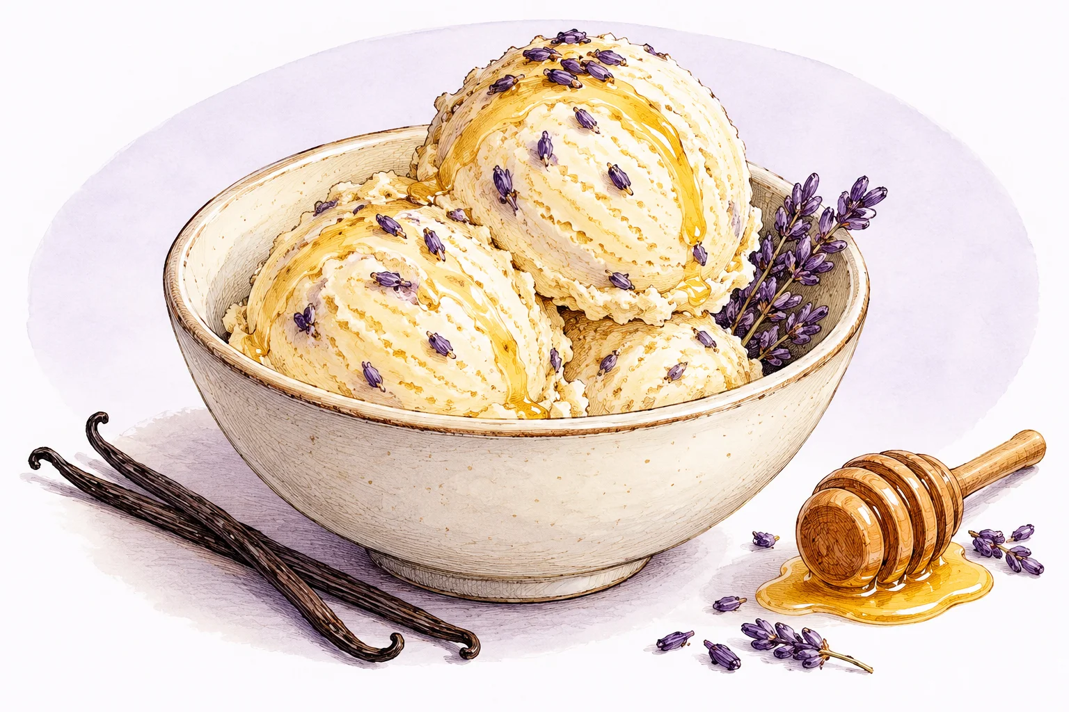 Illustration zum Rezept „Französisches Lavendel-Honig-Eis“