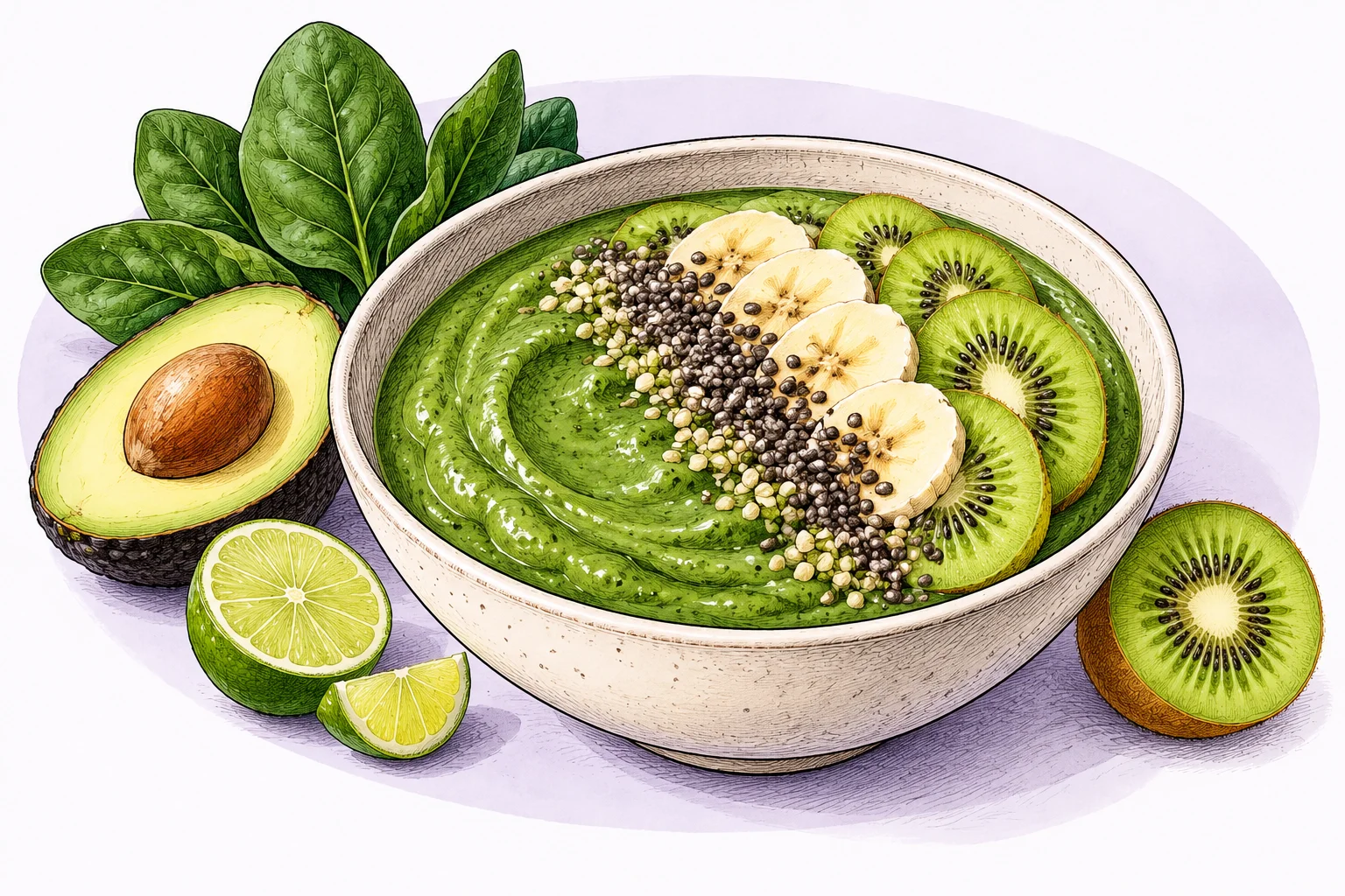 Illustration zum Rezept „Grüne Detox Bowl“