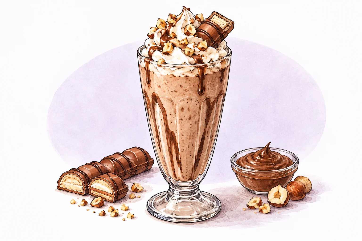 Illustration zum Rezept „Kinder Bueno Milkshake“