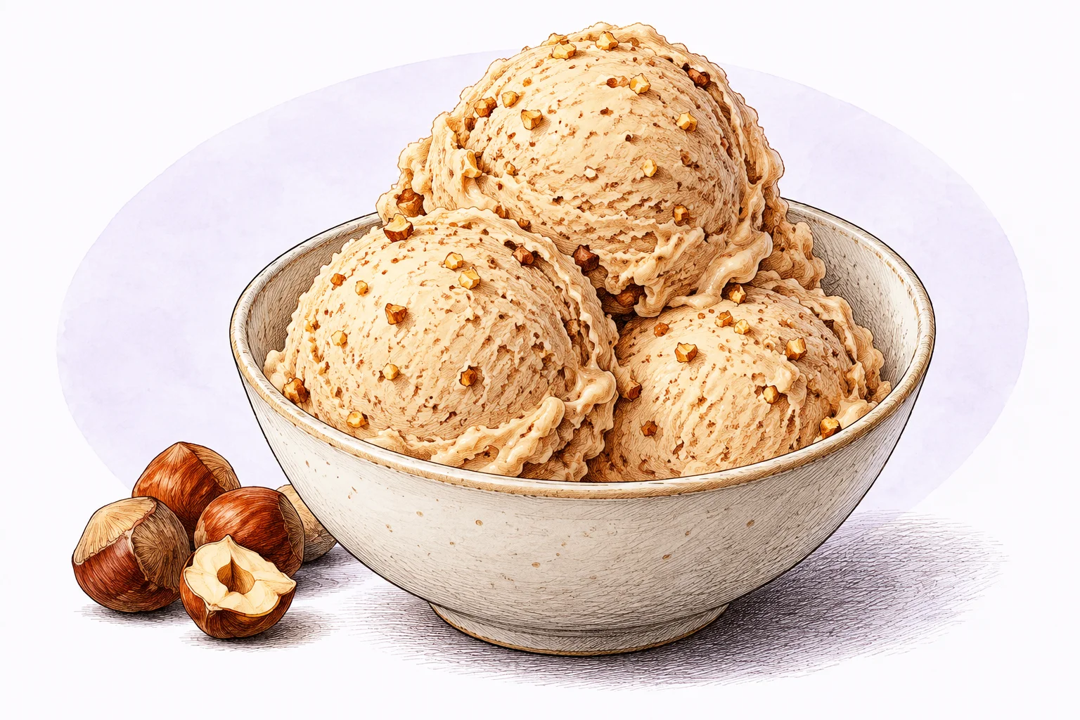 Illustration zum Rezept „Nocciola - Haselnuss Gelato“