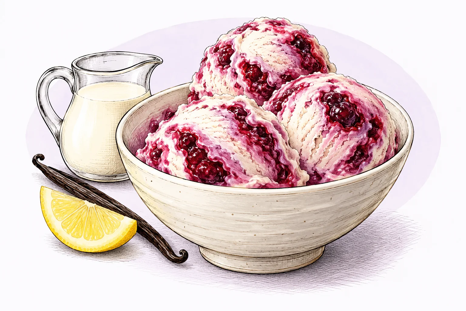 Illustration zum Rezept „Rote Grütze Eis“