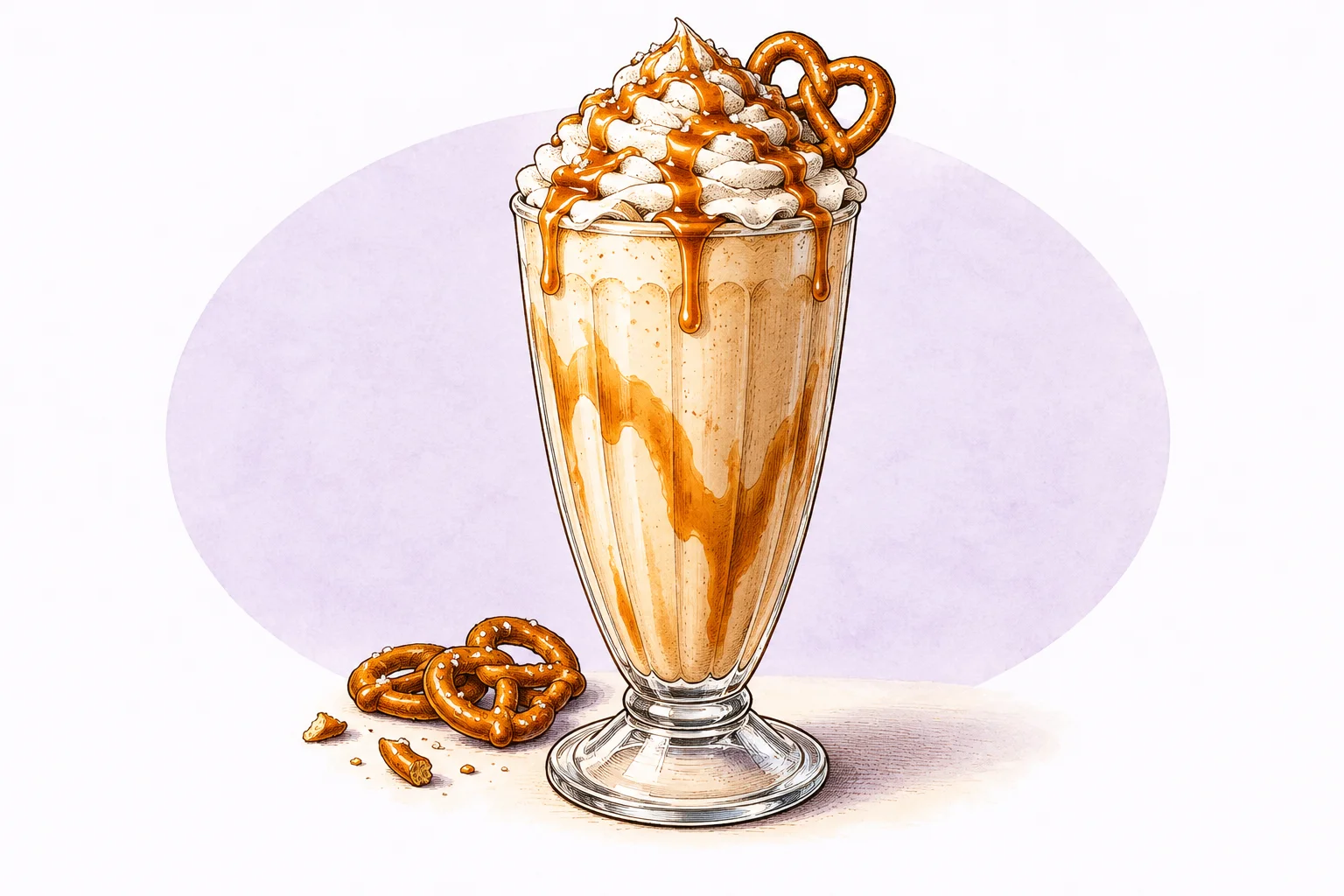 Illustration zum Rezept „Salted Caramel Pretzel Shake“