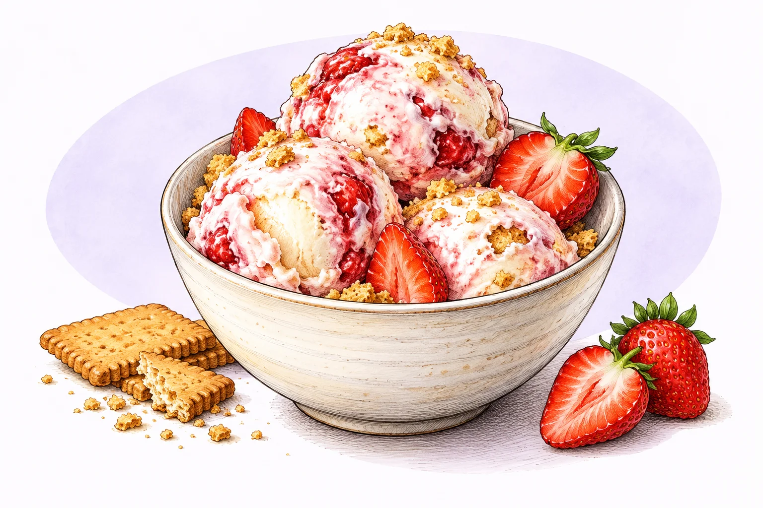 Illustration zum Rezept „Strawberry Cheesecake Frozen Yogurt“
