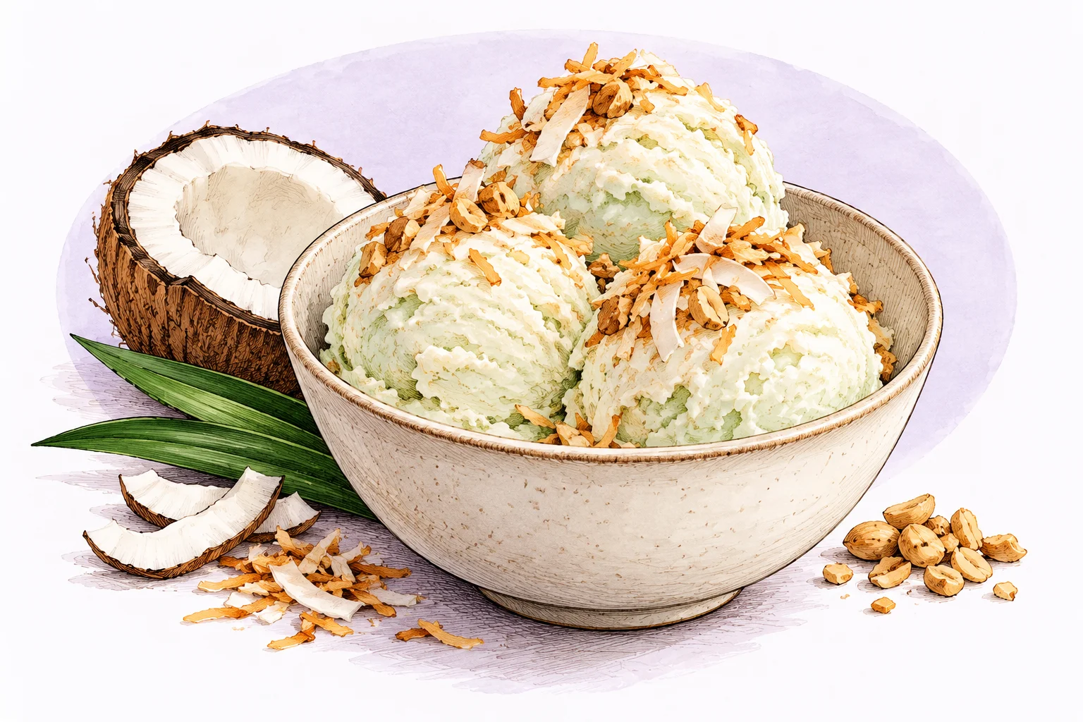 Illustration zum Rezept „Thai Kokosnuss-Eis“